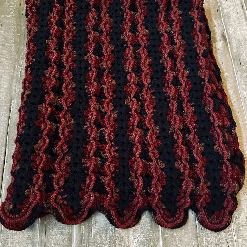 Vintage Crochet Throw Blanket Halloween Goth